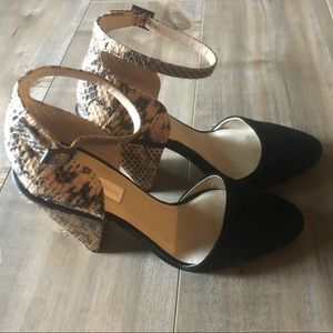 See By Chloe Faux Snake Print Black Pumps